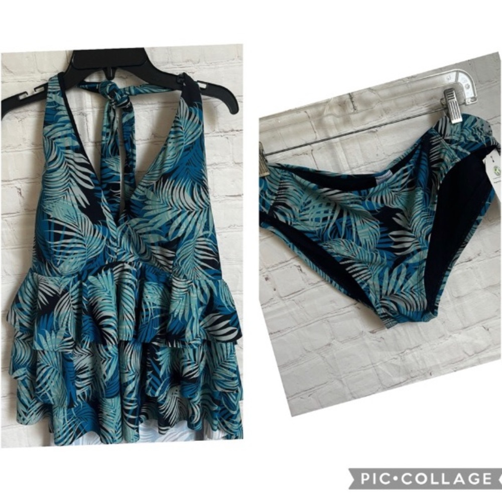 Time and Tru Tropical Leaf Bikini Set NWT
